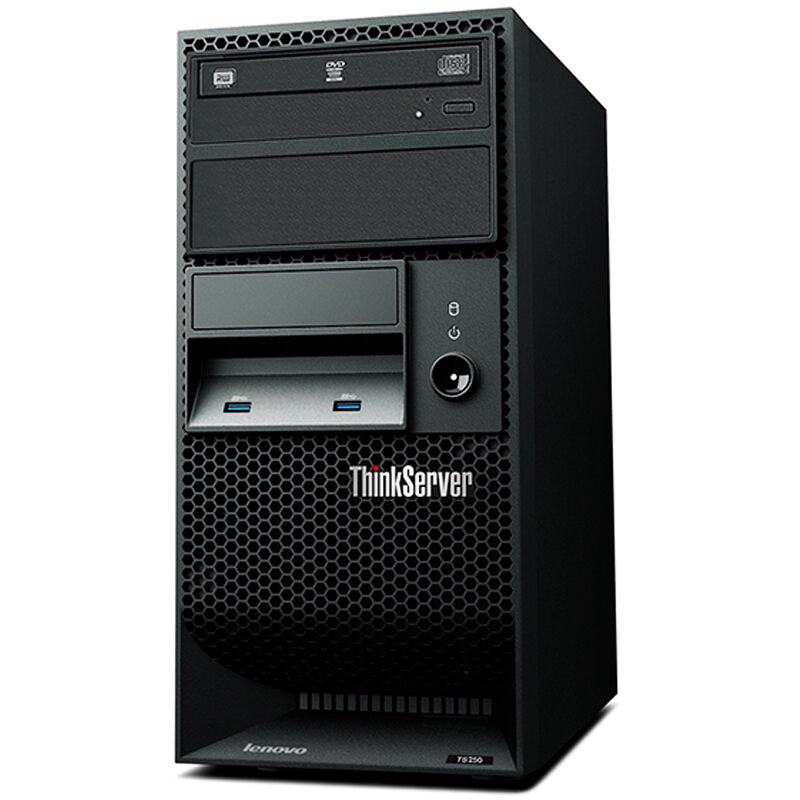 聯(lián)想 lenovo 塔式服務(wù)器 ThinkServer TS250 E3-1225v6 16GB 4x3.5盤位 4TB 板載RAID121i 250W DVD 三年上門