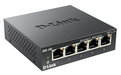 友訊（D-Link） DGS-105 桌面式 5口千兆鐵殼交換機 自適應端口即插即用