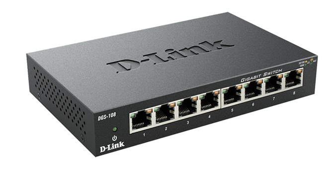 友訊（D-Link）DGS-108 8口全千兆鐵殼桌面型可壁掛非網(wǎng)管以太網(wǎng)交換機(jī)網(wǎng)絡(luò)監(jiān)控分線器防雷性